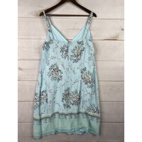 J Jill Dress Sz 18P Blue Floral Lined Chiffon Mini Slip Sleeveless Zip Boho NWT - Picture 8 of 10